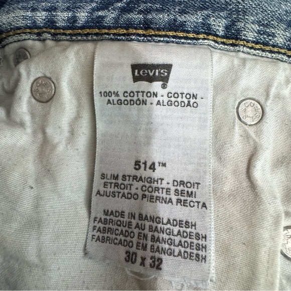 Levi’s Mens 514 Distressed Worn Condition Slim Straight Leg Jeans 30x32 - Picture 8 of 10